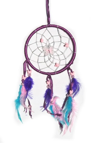 Dreamcatcher with Butterflies, purple - The Wind Chime Shop Limited