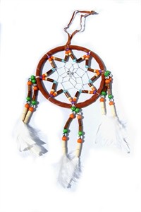 Multi-beaded Dream Catcher, terracotta