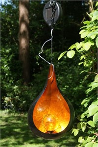 Orange Teardrop Solar Lantern