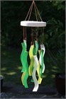 Wavy Glass Wind Chime, Birch Wood